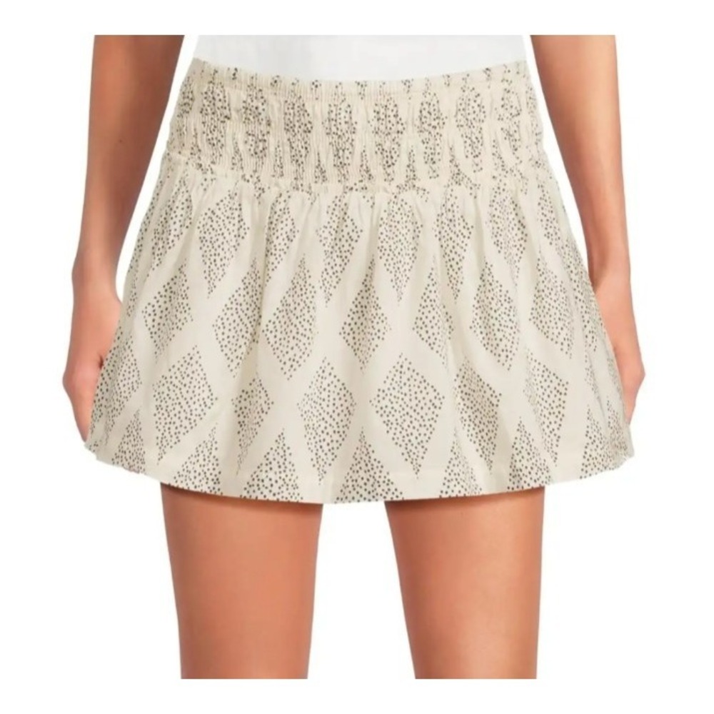 Madewell Womens White Polka Dot Elsa‎ Smocked Mini Skirt Size XL NWT